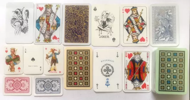 VINTAGE PLAYING CARDS 6 DECKS PATIENCE 1940s TO 1960s GRIMAUD PIATNIK FREEPOST VINTAGE PLAYING CARDS 6 DECKS PATIENCE 1940s TO 1960s GRIMAUD PIATNIK FREEPOST