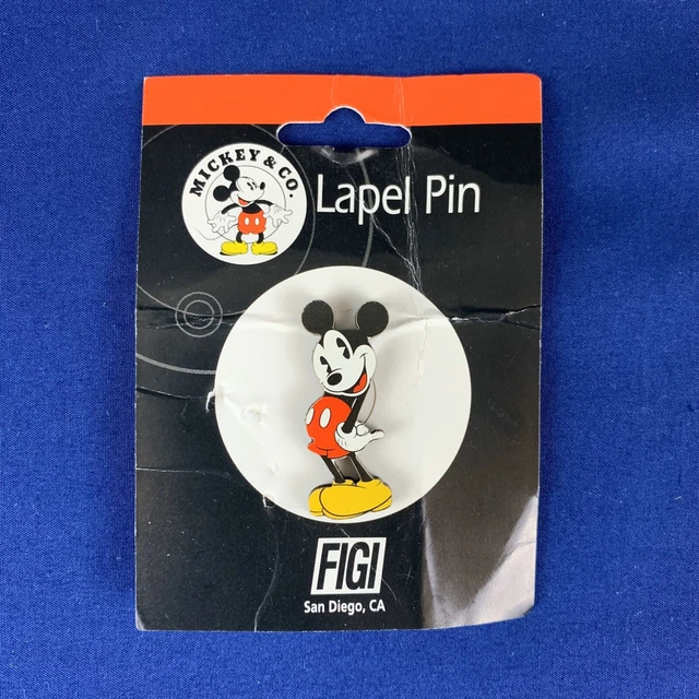Vintage RARE Disney Mickey & Co Figi Graphics Pie Eyed Mickey Mouse Lapel Pin