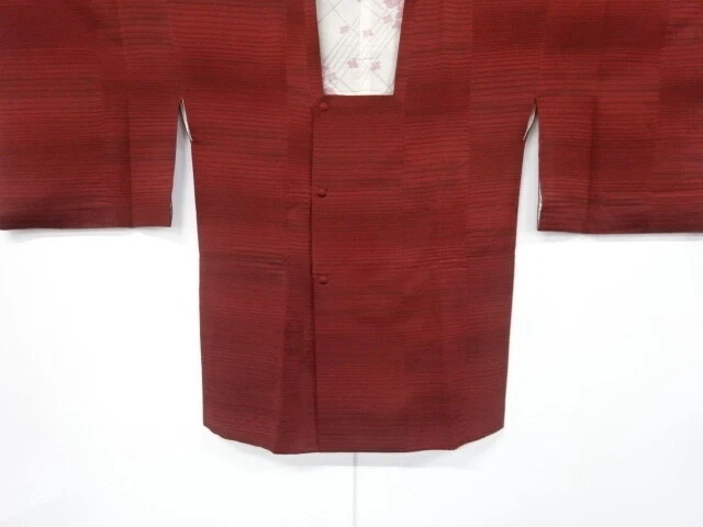 6135992: Japanese Kimono / Vintage Michiyuki Coat / Woven Stripe