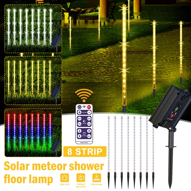 Solar 320 LED Lights Meteor Shower Rain String Light Outdoor Xmas Lawn Decor USA