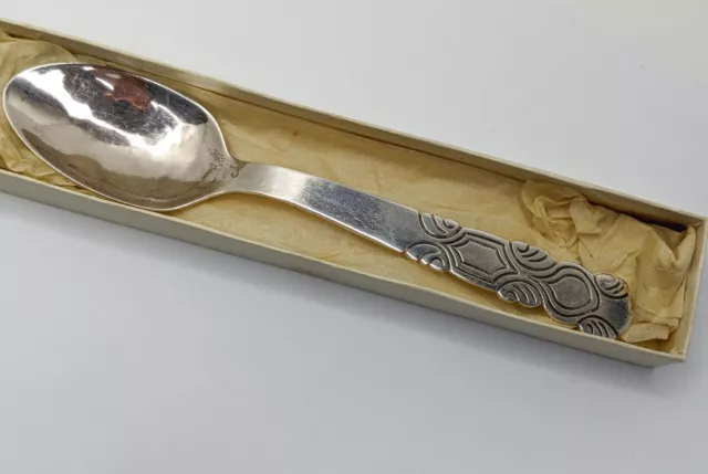 NOS Vtg 1942 Taxco Mexico Sterling Silver 980 Decorative Spoon in Original Box
