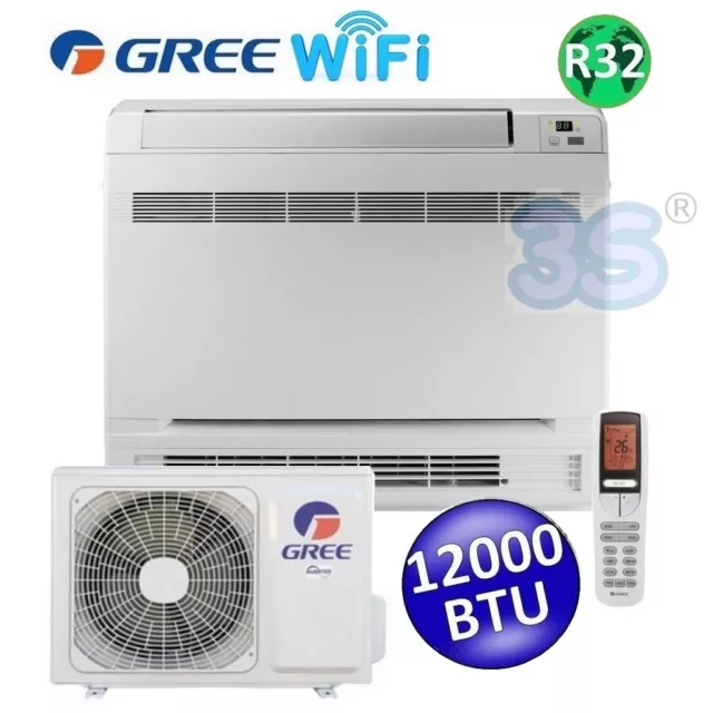 3S Climatiseur Gree Mono Console Au Sol 12000Btu Wifi Classe A+++ Inverter R32