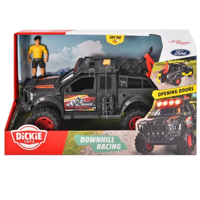 DOWNHILL RACING SET Ford Raptor Lights Sounds Mountain Bike Dickie Toys ...