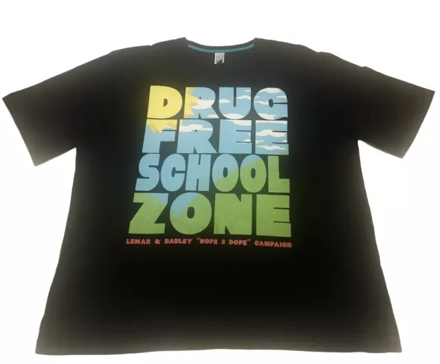 Lemar Dauley Men's Nope 2 Dope Drug Free School Zone Black Dare T Shirt 2XL