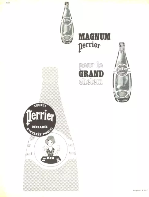 publicité Advertising  1022  1965  Perrier Magnum  eau minérale Grand Chlem