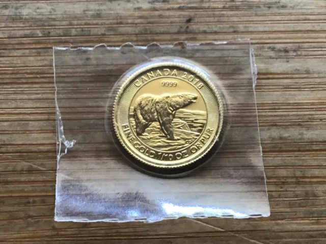 2018 Gold 1/10 oz Canadian Gold Polar Bear $5 Coin .9999 Fine coin Sealed