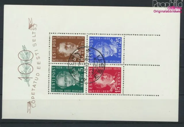 Briefmarken Estland 1938 Mi Block2 (kompl.Ausg.) gestempelt(9276806