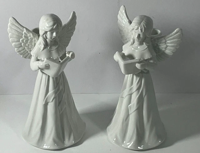Juego de 2 candelabros de cerámica Angel (A4)