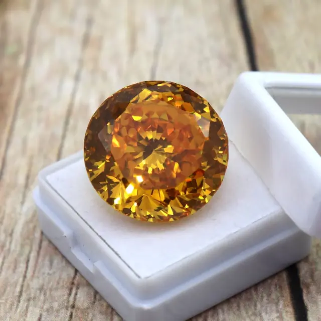 Natural Yellow Sapphire Stone 60-64 Cts Round Cut Shape Loose Certified Gemstone