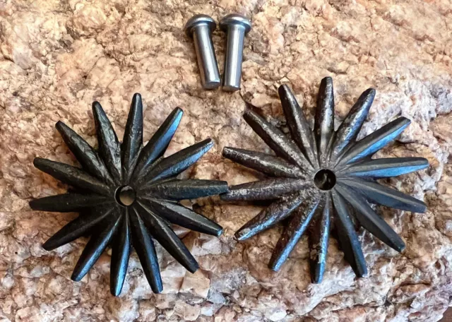 HANDMADE & HAND CUT 2" 14-Point COWBOY VAQUERO SPUR ROWELS & Pins