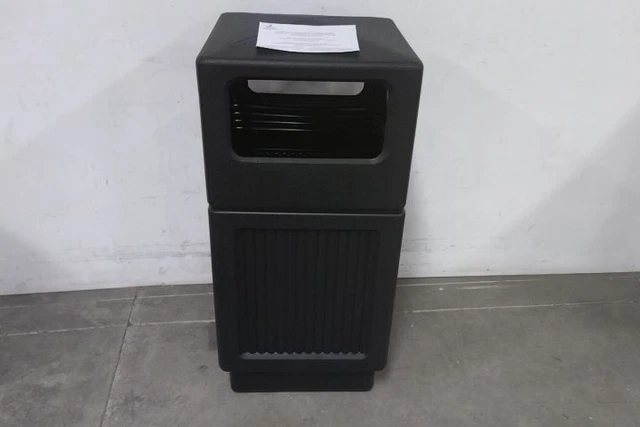 Safco 9476BL 38 Gal Container Capacity Black Plastic Trash Can (BW)