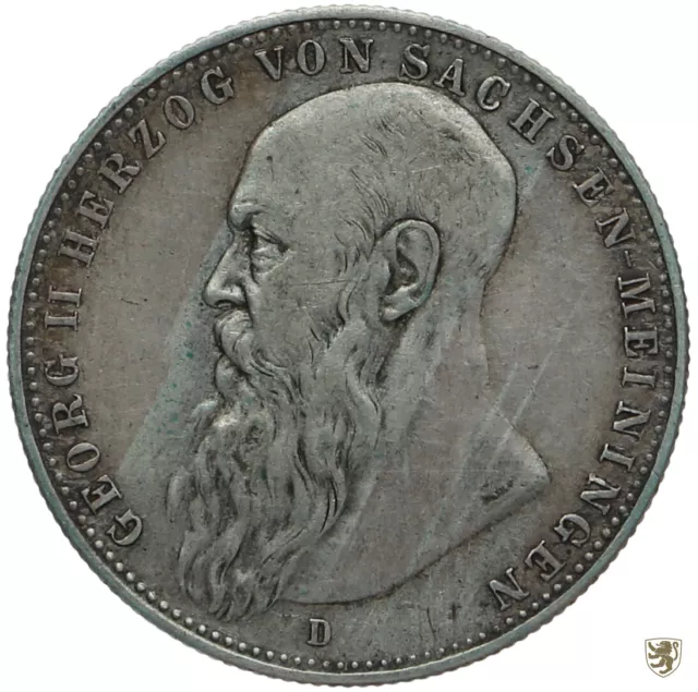 SACHSEN-MEININGEN, Georg II., 2 Mark, 1902 D, Jg.151b, sehr schön