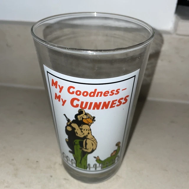 My Guinness pint glass Goblet Gilroy Bear Up A Branch RARE
