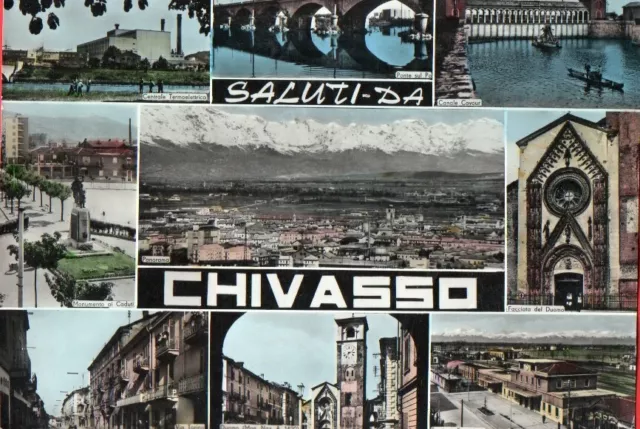 CHIVASSO - SALUTI DA- VEDUTINE-vg - TORINO