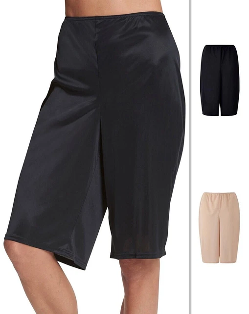 Ladies Waist Culotte Slip  Anti Cling Cooling Underskirt Black only Size 20 24
