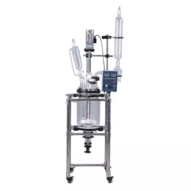 10L Chemical Double-Layer Glass Jacket Reactor Mixing Decarboxylation Reactor US