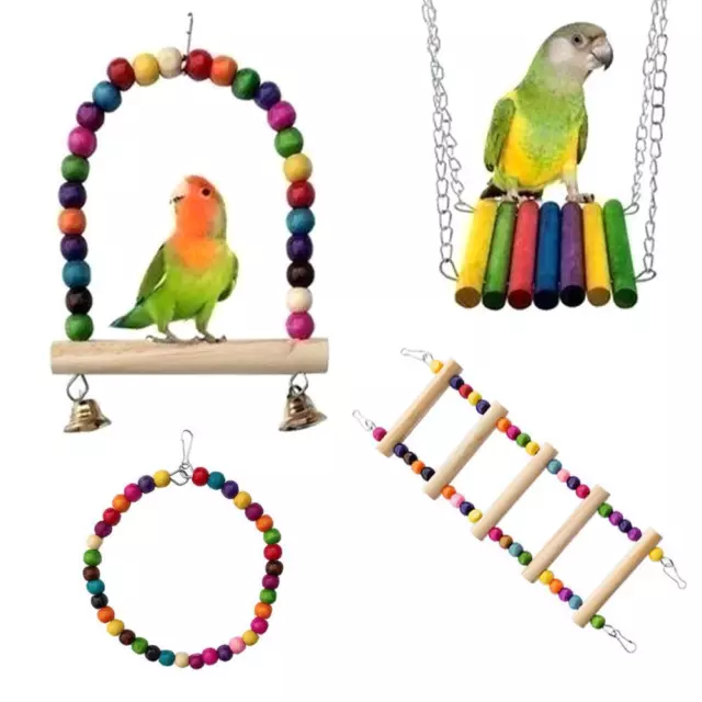 Parrot Bird Toy Cage Bird Toys Set Toy Bird Cage Parrot Toys Accessories *л