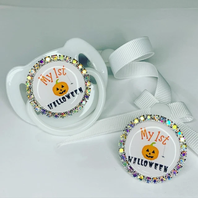 Halloween Peluznante Falso Clip Personalizado Bling Regalo Baby Shower Rosa Azul
