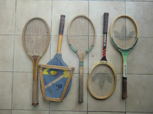 Lot raquettes de tennis anciennes