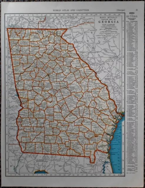 L@@K! Vintage 1941 World War II Atlas Colored Maps of Georgia GA  & Idaho ID OLD 2