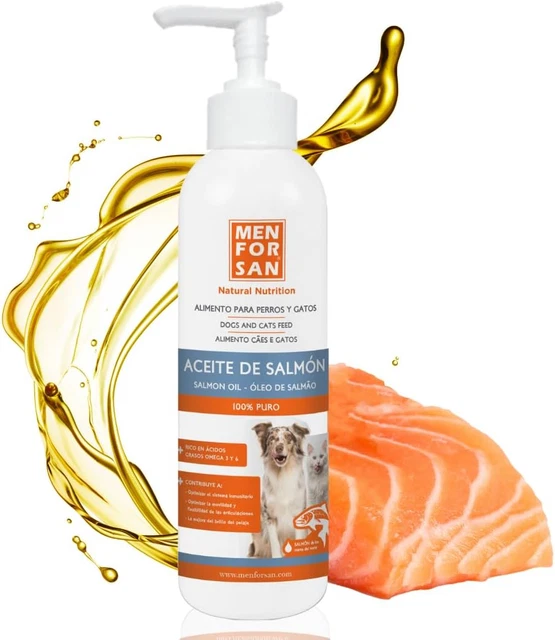 MENFORSAN Olio Di Salmone per Cani E Gatti 500Ml, Arricchisce La Dieta Quotidian