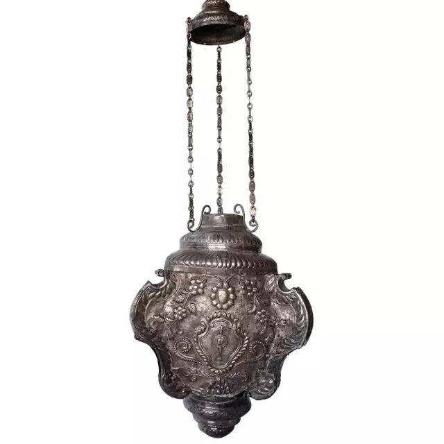 Rare Antique Indo-Portuguese Baroque Silver Thurible/Incense Burner 18th century