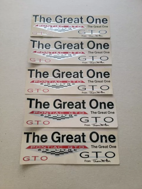 1966 Pontiac GTO Stickers Decals Thom McAn Promo Giveaway Contest Lot of 5 Vtg