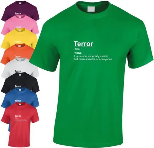 Terrore Definizione per Bambini T Shirt Cool Maglietta Divertente Ragazzi Natale