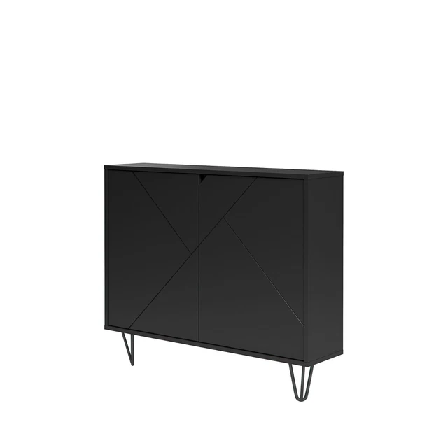 Nexera Slim 2-Door Storage Cabinet - Black  MSRP $342.00