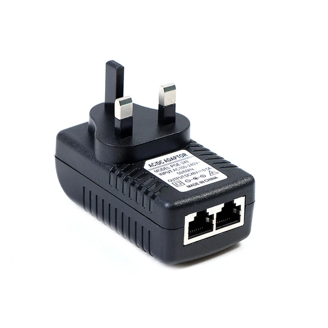 48V DC 0.5A POE Injector POE Switch Power Adapter UK PlugBjx