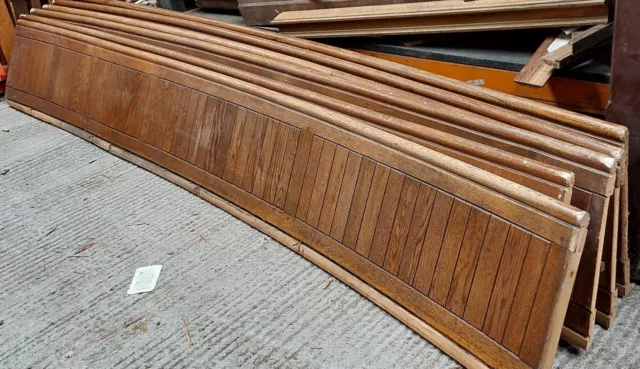 Reclaimed Oak Timber, Slightly Curved Oak Pew Back Panelling.