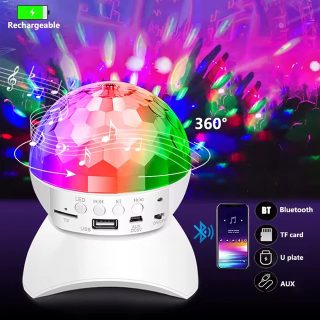 DISCO BALL BLUETOOTH Speaker LED Music Sync Party Light Show ...