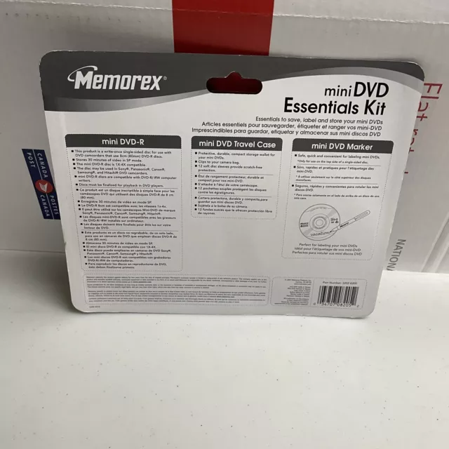 Memorex Mini DVD Essentials kit Brand New 10 Pack mini DVD-R + Case, NEW! 3