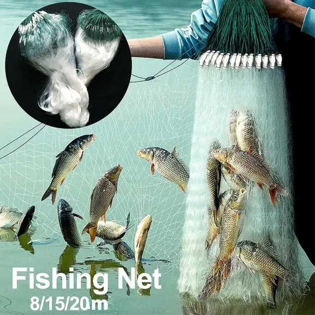 8/15/20M Monofilament Fishing Net Nylon Mesh Fishing Outdoor Fishing Accessories