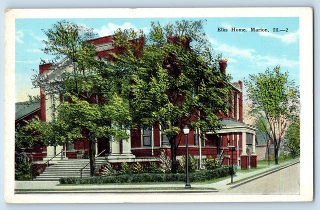 Postcard Marion Illinois Alci Casa EXTERNAL VIEW EXCHANGE C1920 Vintage Ancient