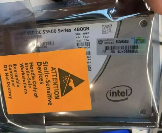 480GB Intel SSD S3500 SATA HP 2.5" Solid State Drive HPG1 DC Series