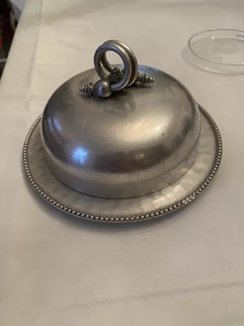 vintage aluminum butter dish with lid 75 Years Old +