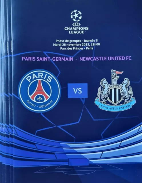 2023 PSG PARIS SAINT-GERMAIN v NEWCASTLE UNITED NUFC CHAMPIONS LEAGUE PROGRAMME