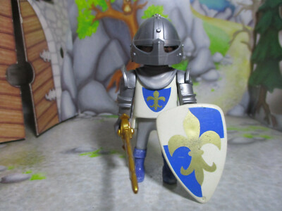 LYS PLAYMOBIL vintage médiéval prince chevalier du lys bouclier set 4911 de 1997 