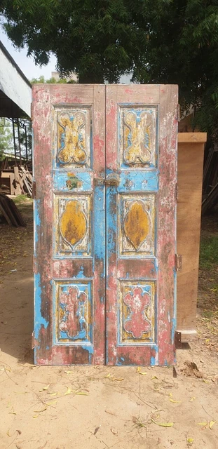 Puerta india tallada vintage, Puerta india antigua, Puerta de madera de...