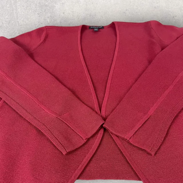 Eileen Fisher Jacket P/P Silk Organic Cotton Interlock Angled Red Saffron T1348 2