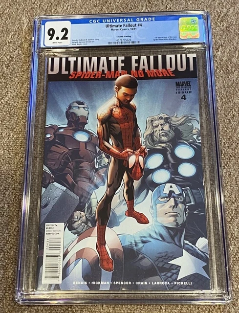 ULTIMATE FALLOUT #4 CGC 9.2 NM- 1ST APP MILES MORALES KEY 2nd Print white pages