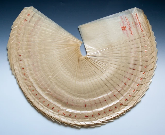 Konvolut - 50 x dünne Tüten aus Drogerie in HAMM - wohl um 1955