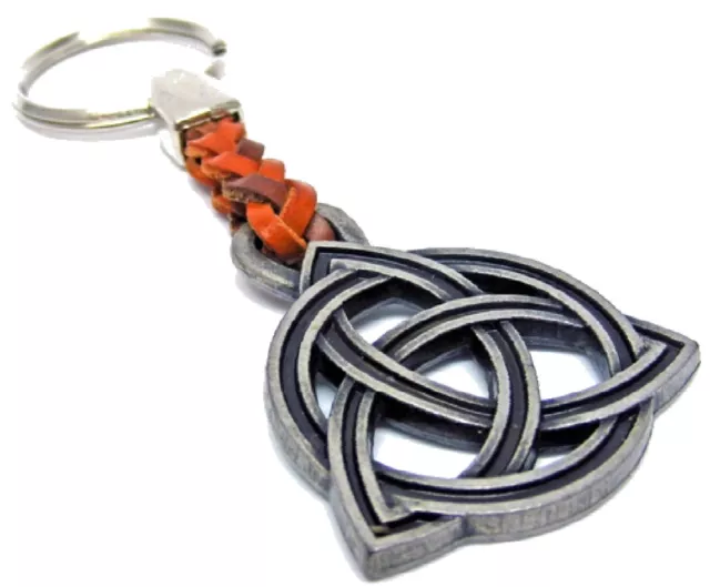 Keltischer Knoten mit Lederband-Schlüsselanhänger-Keyholder-Schlüssel-Keyrings