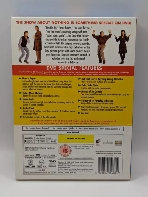 Seinfeld Season 1 and 2 DVD S1 S2 4 Disc Set (DVD Region Code 2) 2