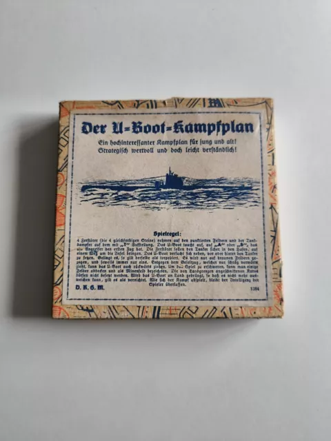 Der U-Boot Kampfplan 1.Wk 2.Wk Spiel D.R.G.M. Nur Verpackung Selten Bunker Spiel