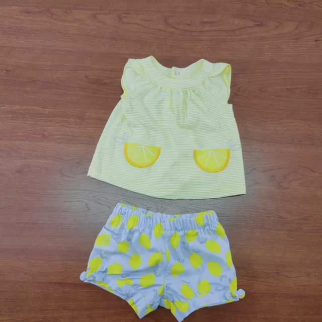 Carter's Just One You Baby Girls Outfit Size 3M Two Piece Sleeveless Yellow