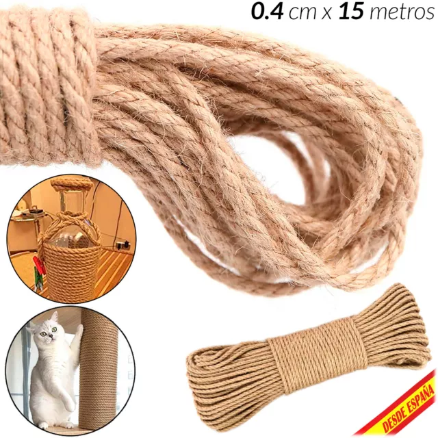 Cuerda Soga Rope Cáñamo 4-6mm 10 a 15 metros Rascador Gatos Bricolaje Decoracion