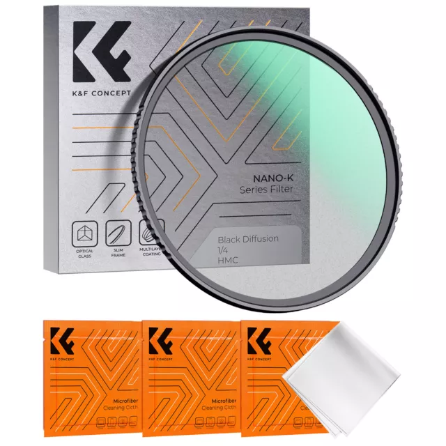 K&F Concept Black Diffusion Mist 1/4 lens Filter 18 Multi-Layer Coatings NANO-K