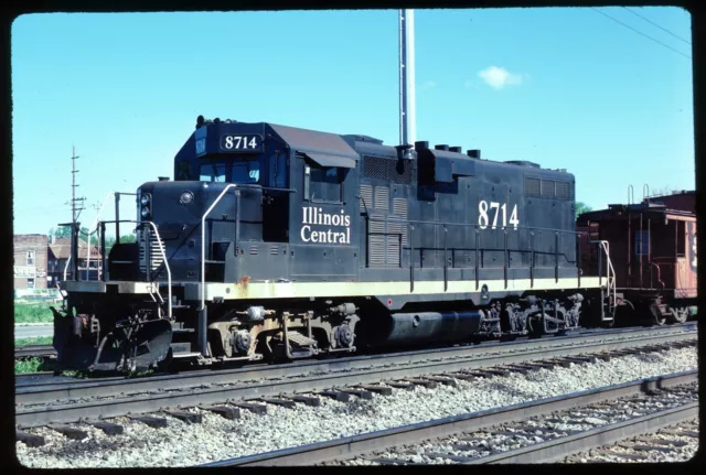 Original Rail Slide - IC Illinois Central 8714 no location 5-27-1989